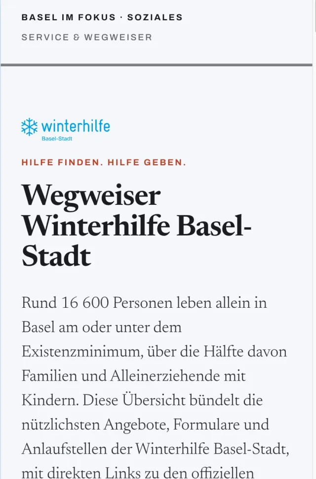 Nützliches : Winterhilfe-Basel-Stadt